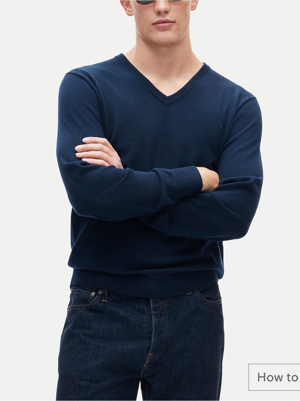 J CREW Men's Navy Blue Merino Wool Sweater L Slim Fit Preppy
Collegiate V Neck